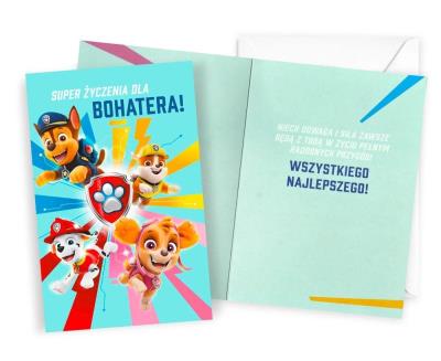 Karnet Urodziny Psi Patrol. Wydawca: Kukartka. SmakLiter.pl Opakowanie Karnet Urodziny Psi Patrol