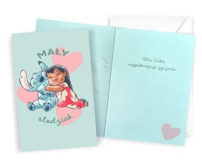 Karnet Urodziny Stitch. Wydawca: Kukartka. SmakLiter.pl Opakowanie Karnet Urodziny Stitch
