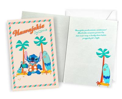 Karnet Urodziny Stitch. Wydawca: Kukartka. SmakLiter.pl Opakowanie Karnet Urodziny Stitch