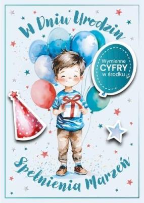 Opakowanie Karnet Urodziny wymienne cyfry