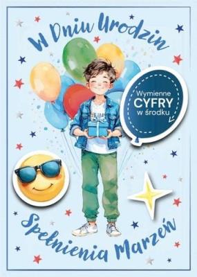 Opakowanie Karnet Urodziny wymienne cyfry