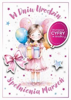 Opakowanie Karnet Urodziny wymienne cyfry