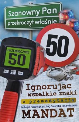 Opakowanie Karnet Urodziny z mandatem 50 lat
