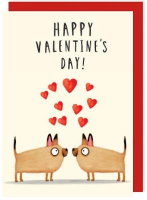 Opakowanie Karnet V019 Walentynki Zakochane pieski