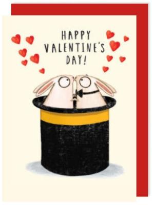 Opakowanie Karnet V022 Walentynki Magiczne króliki