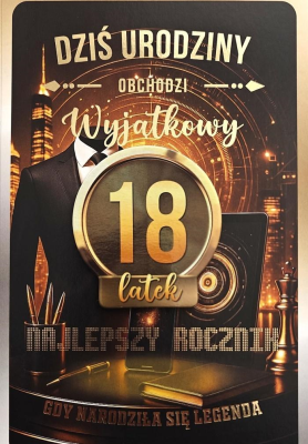 Opakowanie Karnet z wymiennymi rocznikami 18 męska