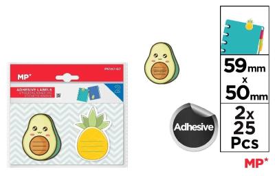 Opakowanie Karteczki samoprzylepne awokado/ananas 2x25szt