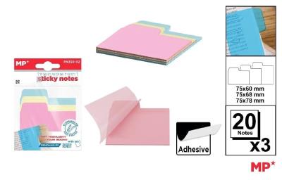 Karteczki samoprzylepne indeksujące 3x20szt. Wydawca: MP Main Paper. SmakLiter.pl Opakowanie Karteczki samoprzylepne indeksujące 3x20szt