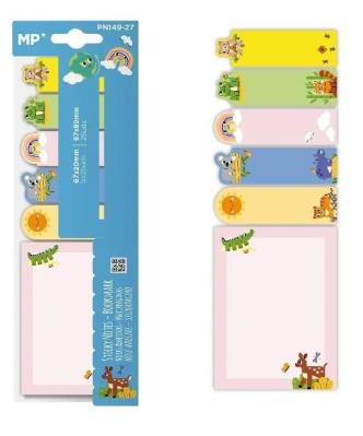 Opakowanie Karteczki samoprzylepne zwierzaki 6x25szt