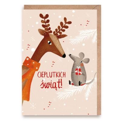 Opakowanie Kartka Bożonarodzeniowa Cieplutkich Świąt
