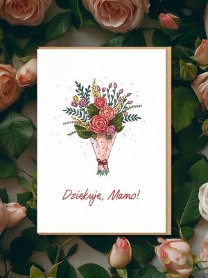 kartka okolicznościowa dla mamy/ DZIĘKUJĘ MAMO. Wydawca: Nadwyraz. SmakLiter.pl Opakowanie kartka okolicznościowa dla mamy/ DZIĘKUJĘ MAMO