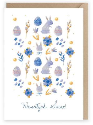 Opakowanie Kartka okolicznościowa Niebieska, eko koperta K093