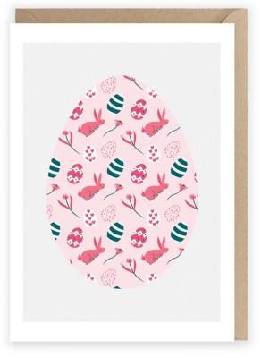 Opakowanie Kartka okolicznościowa Pisanka różowa, eko K084