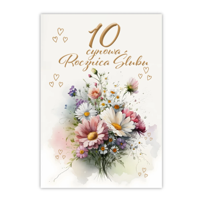 Kartka okolicznościowa Rocznica ślubu 10. Wydawca: Trend. SmakLiter.pl Opakowanie Kartka okolicznościowa Rocznica ślubu 10