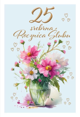 Kartka okolicznościowa Rocznica ślubu 25. Wydawca: Trend. SmakLiter.pl Opakowanie Kartka okolicznościowa Rocznica ślubu 25