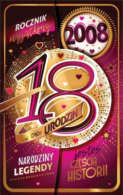 Opakowanie Kartka okolicznościowa Urodziny 18