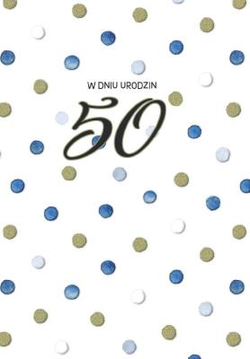 Kartka okolicznościowa Urodziny 50. Wydawca: Trend. SmakLiter.pl Opakowanie Kartka okolicznościowa Urodziny 50