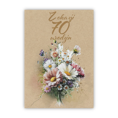Kartka okolicznościowa Urodziny 70. Wydawca: Trend. SmakLiter.pl Opakowanie Kartka okolicznościowa Urodziny 70