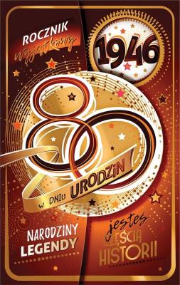 Opakowanie Kartka okolicznościowa Urodziny 80