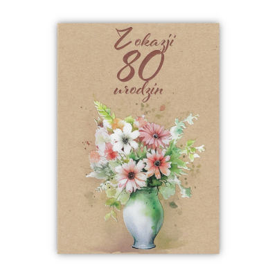 Opakowanie Kartka okolicznościowa Urodziny 80
