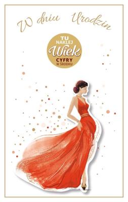 Opakowanie Kartka okolicznościowa Urodziny (wymienne cyfry)