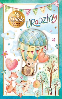 Opakowanie Kartka okolicznościowa Urodziny (wymienne cyfry)