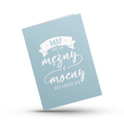 Opakowanie Kartka składana - Bądź mężny - błękit