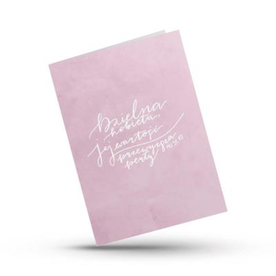 Opakowanie Kartka składana - Dzielna kobieta - róż