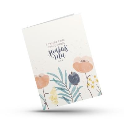 Opakowanie Kartka składana - Powierz Panu drogę - kwiat