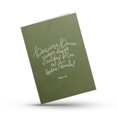 Opakowanie Kartka składana - Powierz Panu - zieleń