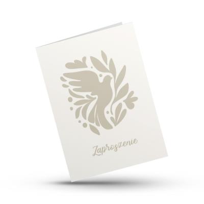 Opakowanie Kartka składana - Zaproszenie - gołąb - beż