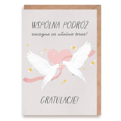 Opakowanie Kartka ślubna Gołębie, eko koperta