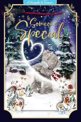 Opakowanie Kartka świąteczna 3D - Miś z białym sercem