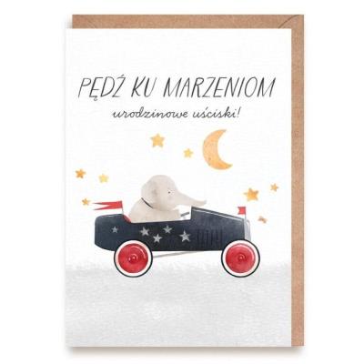 Opakowanie Kartka urodzinowa Słonik, eko koperta