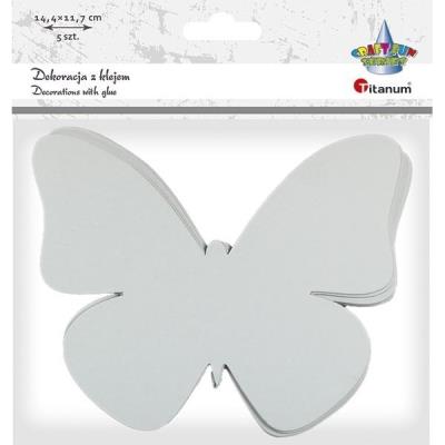 Opakowanie Kartonowe motyle białe z klejem 14,4x11,7cm 5szt