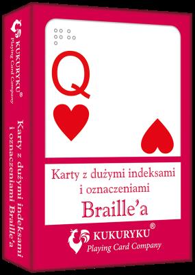 Opakowanie Karty z dużymi indeksami i znakami Braile:a czerwone
