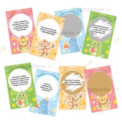 Opakowanie Karty zdrapki. Zadania urodzinowe - zwierzaki