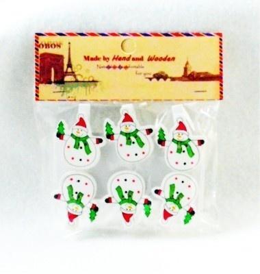 Opakowanie Klamerki ozdobne zimowe Bałwanek 6szt