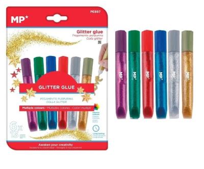 Opakowanie Klej brokatowy w płynie 6 kolorów