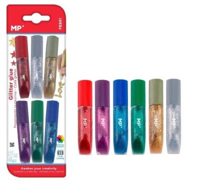 Opakowanie Klej brokatowy w płynie 6 kolorów