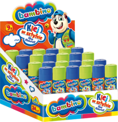 Opakowanie Klej w sztyfcie 9g (24szt) BAMBINO