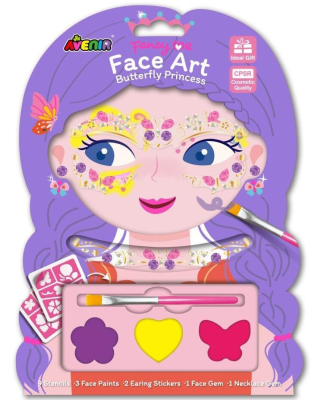 Klejnoty i farby do twarzy Motyl. Wydawca: AVENIR. SmakLiter.pl Opakowanie Klejnoty i farby do twarzy Motyl