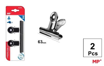 Klipsy biurowe metalowe srebrne 63mm 2szt. Wydawca: MP Main Paper. SmakLiter.pl Opakowanie Klipsy biurowe metalowe srebrne 63mm 2szt