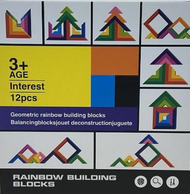 Opakowanie Klocki drewniane tęczowe kreatywne