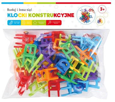 Klocki konstrukcyjne krzesełka. Wydawca: Askato. SmakLiter.pl Opakowanie Klocki konstrukcyjne krzesełka