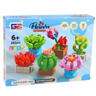 Opakowanie Klocki konstrukcyjne kwiaty w doniczkach 245el.