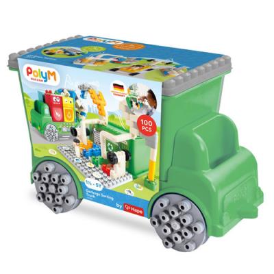 Opakowanie Klocki konstrukcyjne w aucie, Śmieciarka, 100 el., 18m+, PolyM