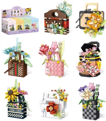 Opakowanie Klocki kwiaty w torebce 484 elementy MIX