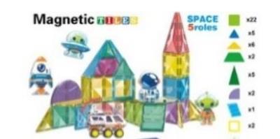 Opakowanie Klocki magnetyczne 7,5cm Kosmos 50el