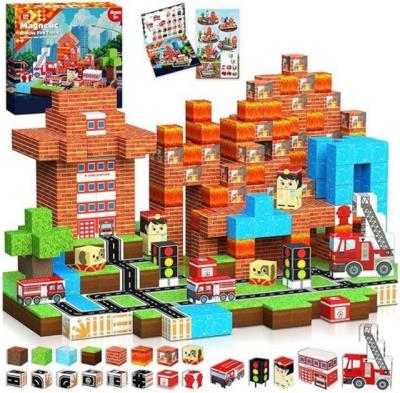 Opakowanie Klocki magnetyczne sześciany Straż Pożarna w akcji 100 elementów